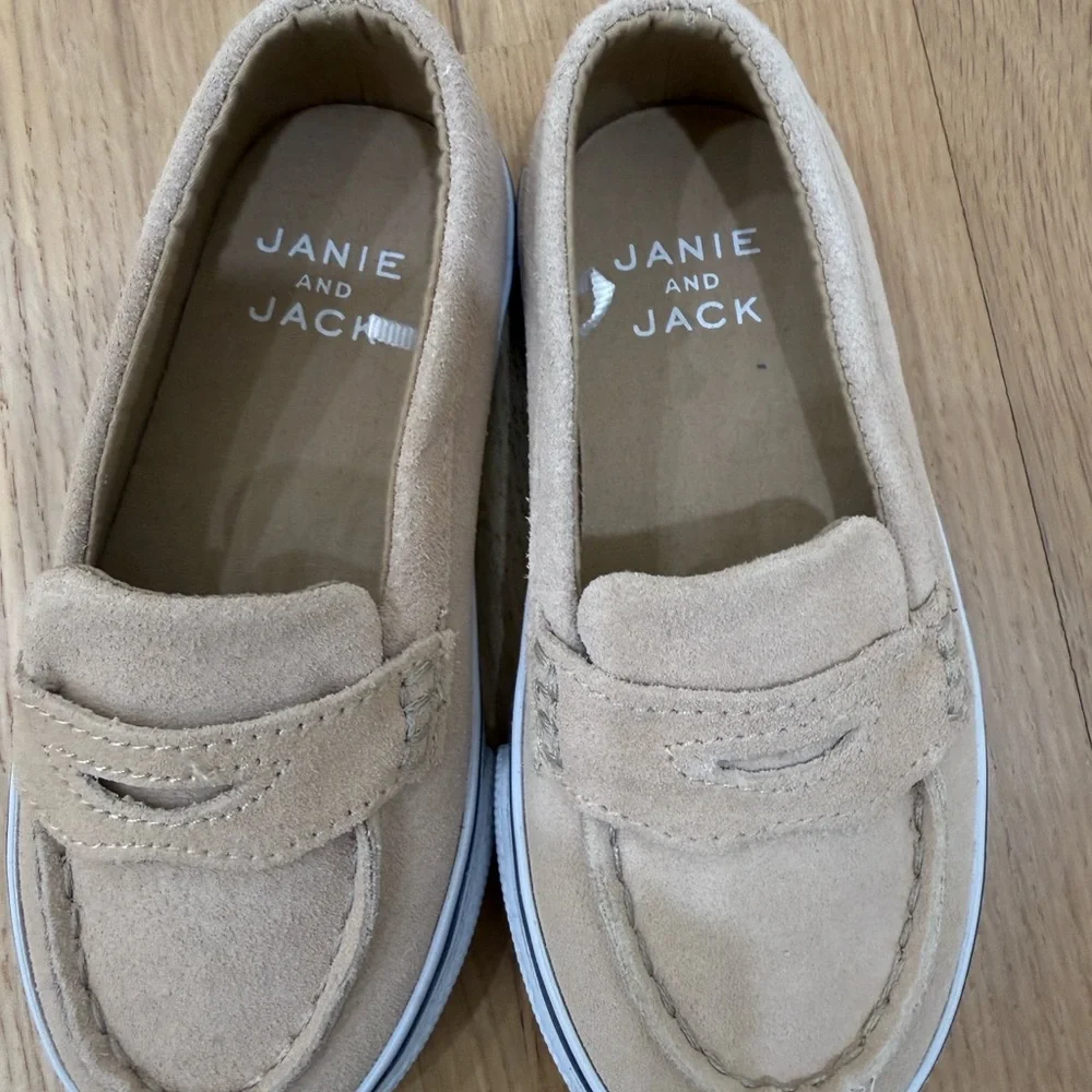 Janie and Jack Beige Kids Moccasins